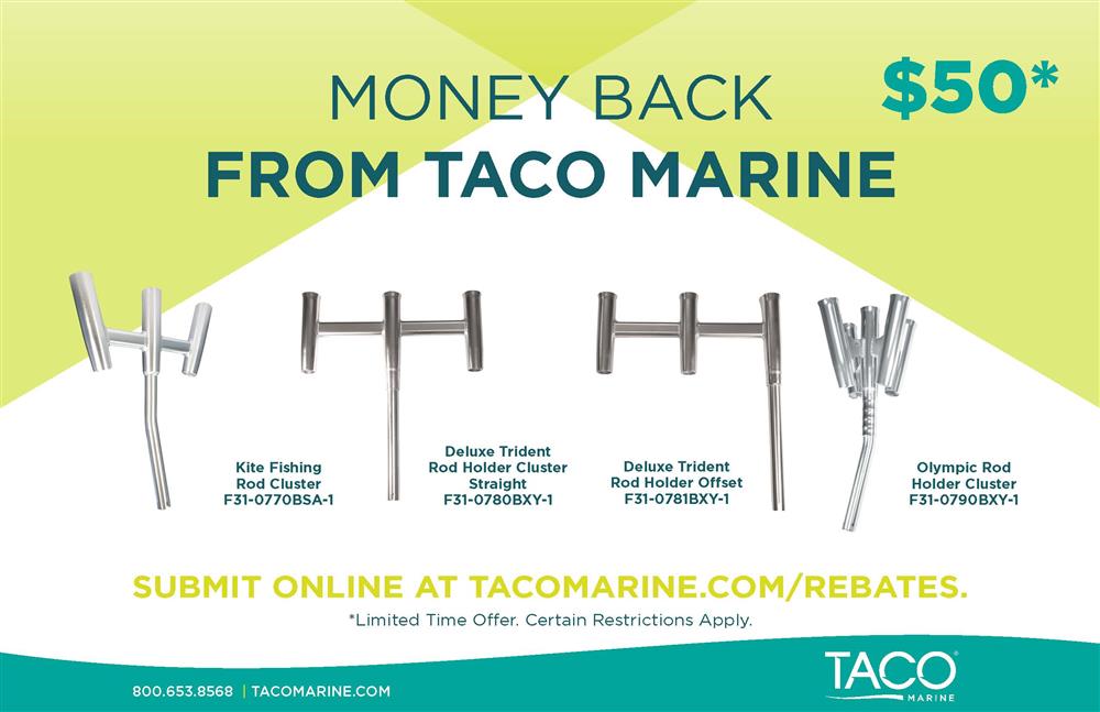 TACO Marine | 2024 Sport Fishing Rod Holders Rebate